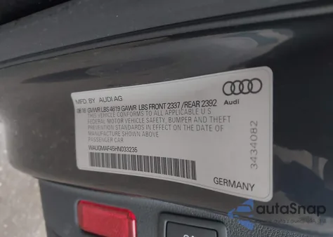 2017 Audi A4 2.0T Ultra Premium from USA, damaged, VIN WAUGMAF45HN033235